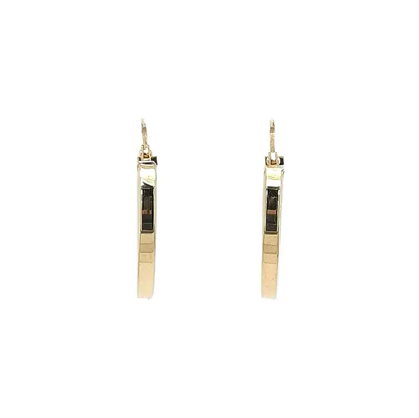 Gold Oval Round Earrings with Bar Clasp