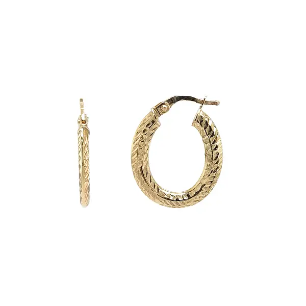 Elegant Yellow Gold Hoop Earrings with Delicate Pattern