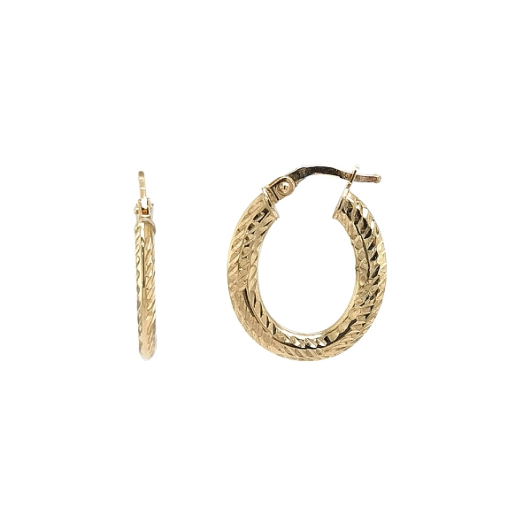 Elegant Yellow Gold Hoop Earrings with Delicate Pattern