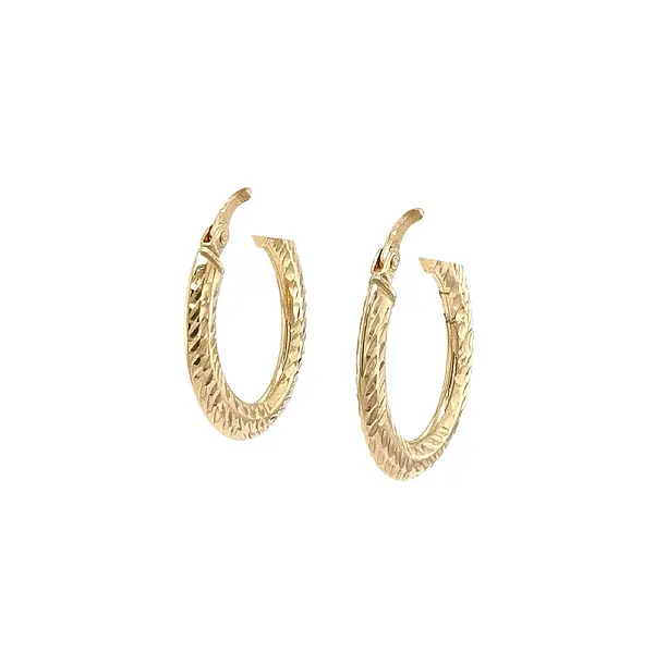 Elegant Yellow Gold Hoop Earrings with Delicate Pattern