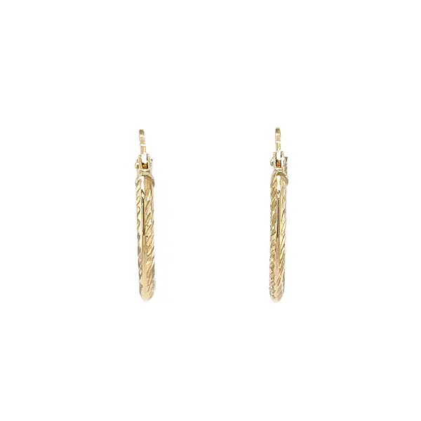 Elegant Yellow Gold Hoop Earrings with Delicate Pattern