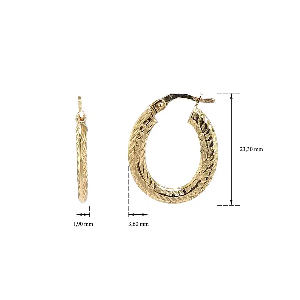 Elegant Yellow Gold Hoop Earrings with Delicate Pattern