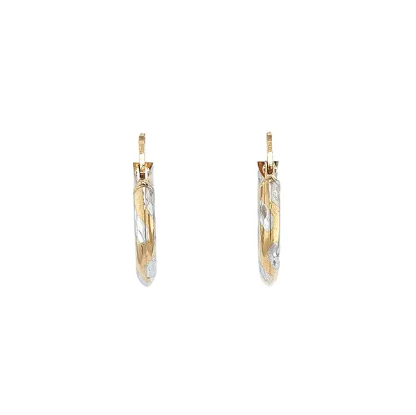 Elegant White and Yellow Gold Round Earrings