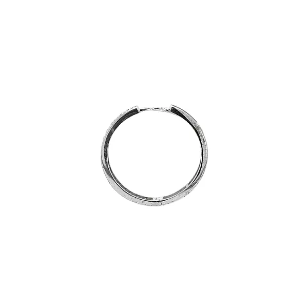 Round Earrings with White Gold Zircons