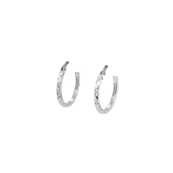 White Gold Round Earrings