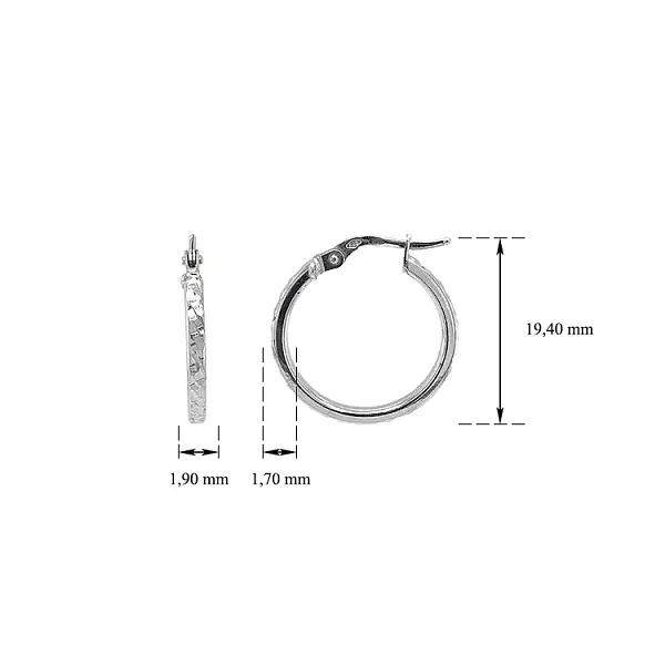 White Gold Round Earrings