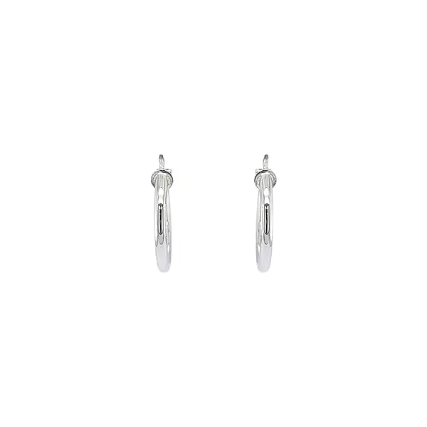 White Gold Round Earrings