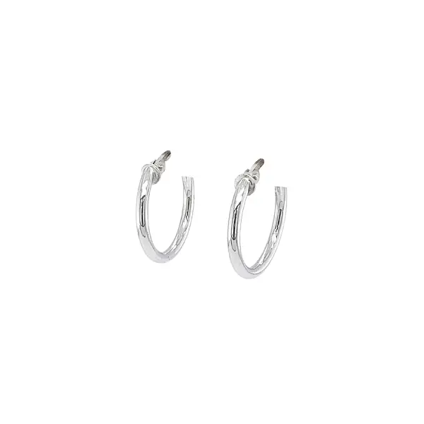 White Gold Round Earrings