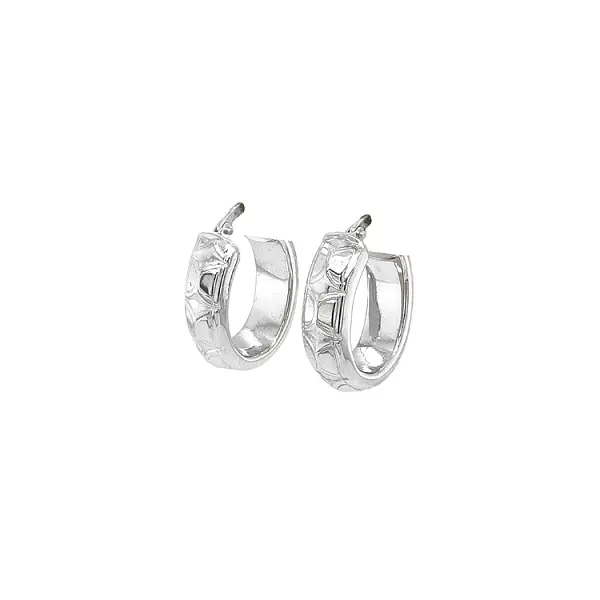 White Gold Round Earrings