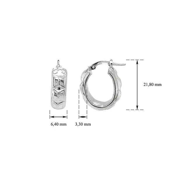 White Gold Round Earrings