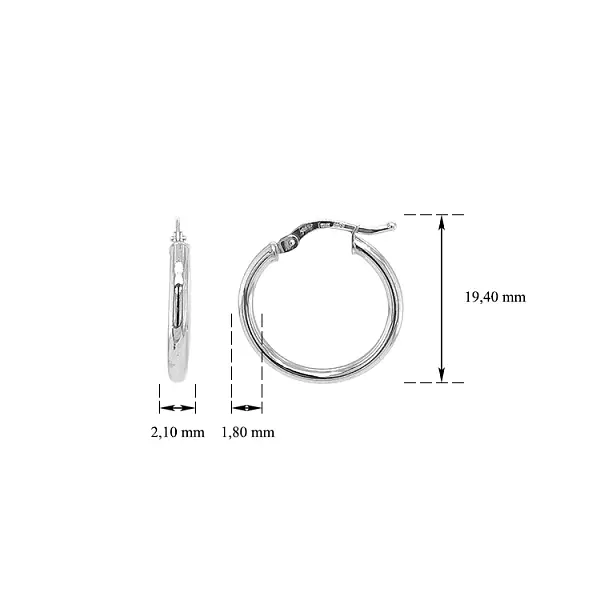 White Gold Round Earrings