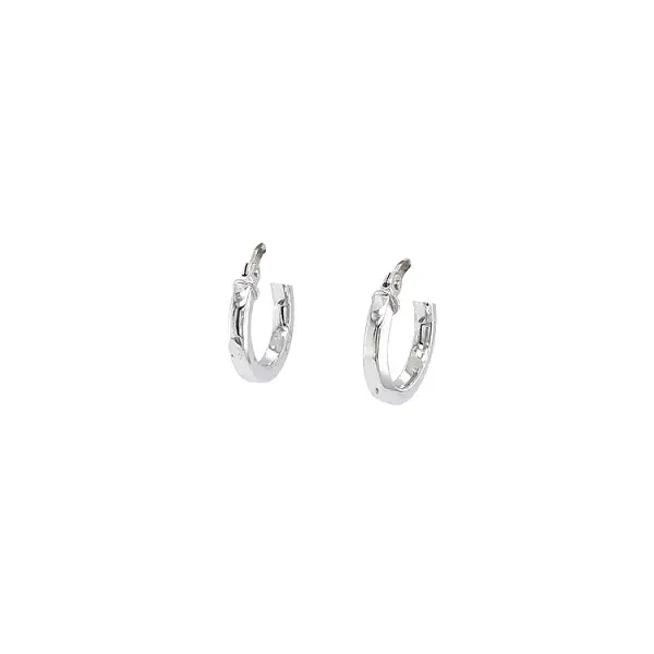 White Gold Round Earrings