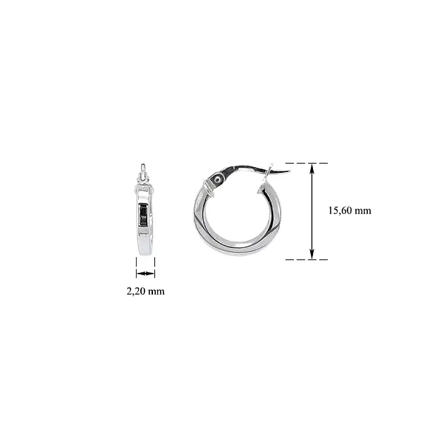 White Gold Round Earrings