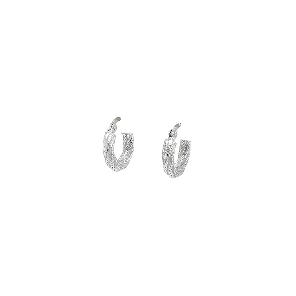 White Gold Round Earrings