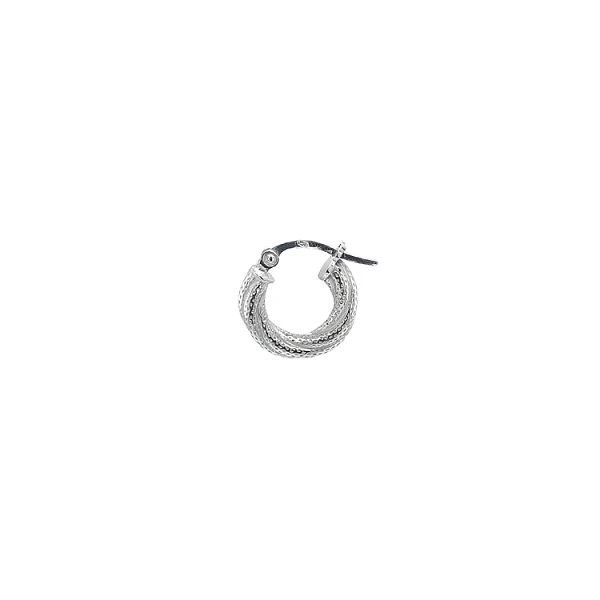 White Gold Round Earrings