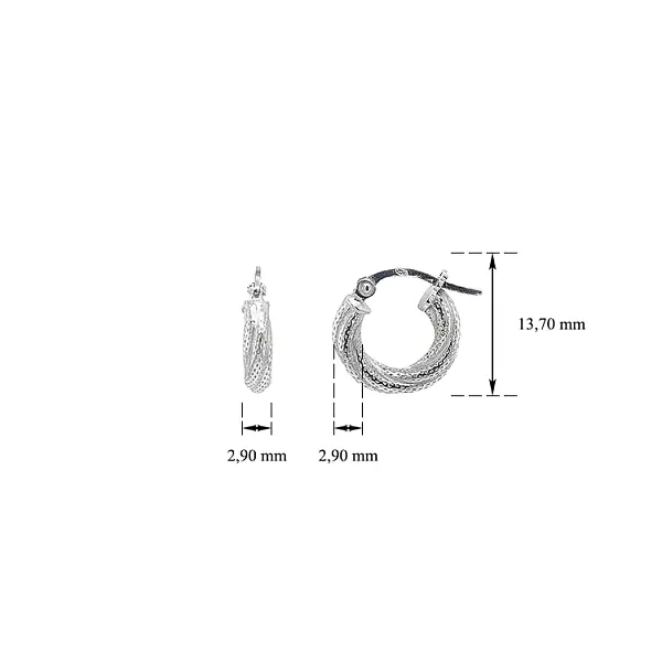 White Gold Round Earrings