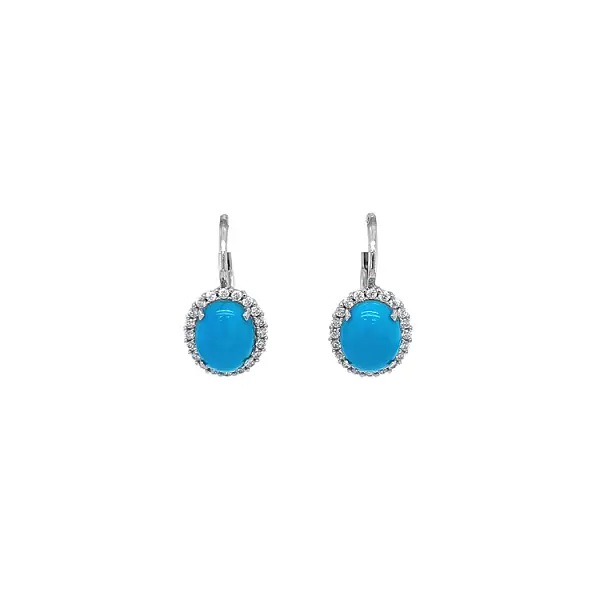 White Gold Earrings with Turquoise