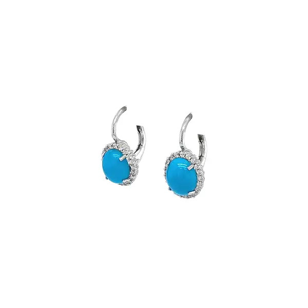 White Gold Earrings with Turquoise