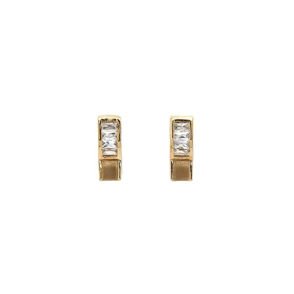 Gold Earrings with Zircons