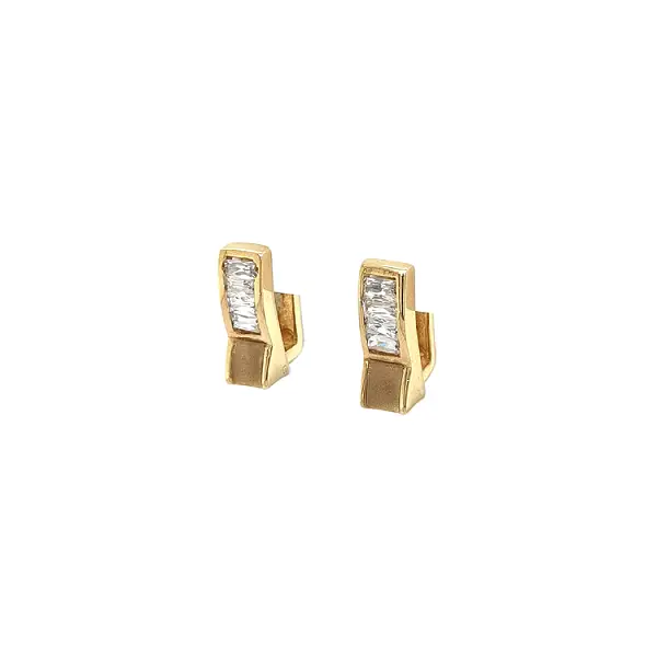 Gold Earrings with Zircons