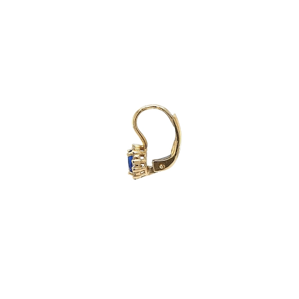 Gold Earrings with Sapphire