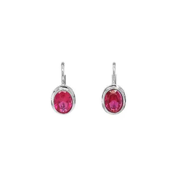 Luxury White Gold Earrings with Elegant Rubies