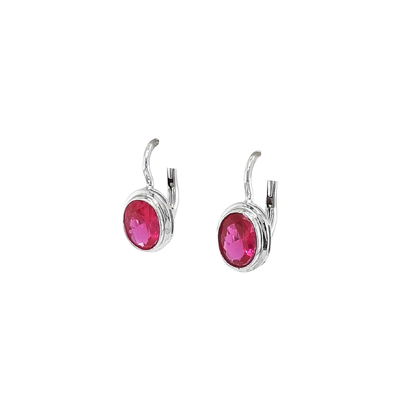 Luxury White Gold Earrings with Elegant Rubies
