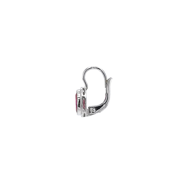 Luxury White Gold Earrings with Elegant Rubies