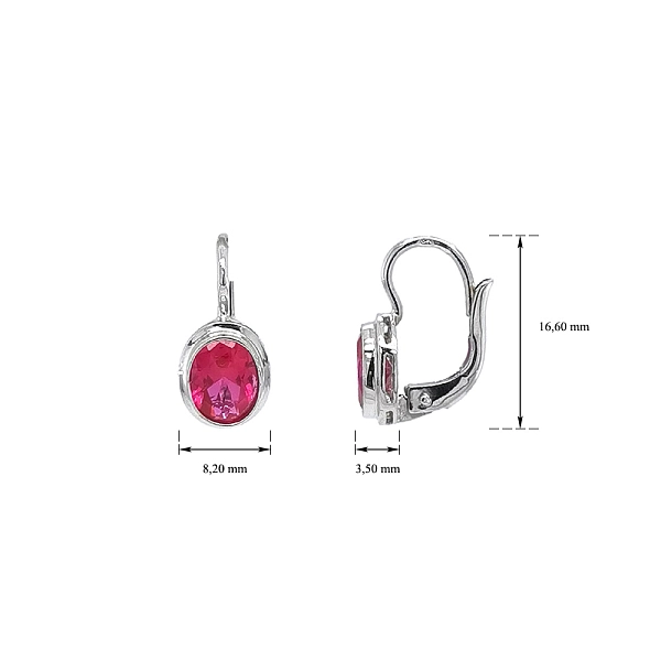 Luxury White Gold Earrings with Elegant Rubies