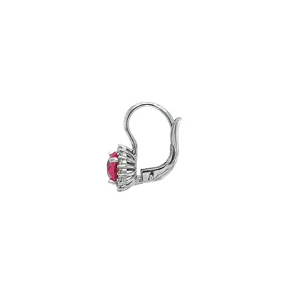 White Gold Earrings with Rubies - Elegance and Passion in Every Detail