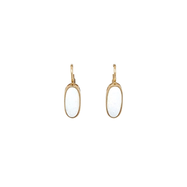 Gold Earrings with Opal