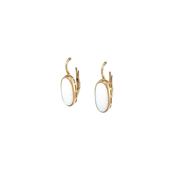 Gold Earrings with Opal