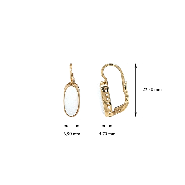 Gold Earrings with Opal