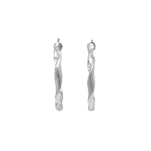 White Gold Round Earrings