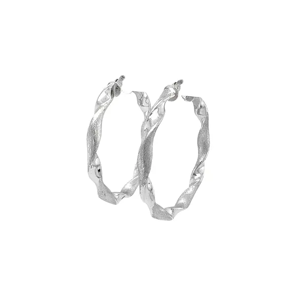 White Gold Round Earrings