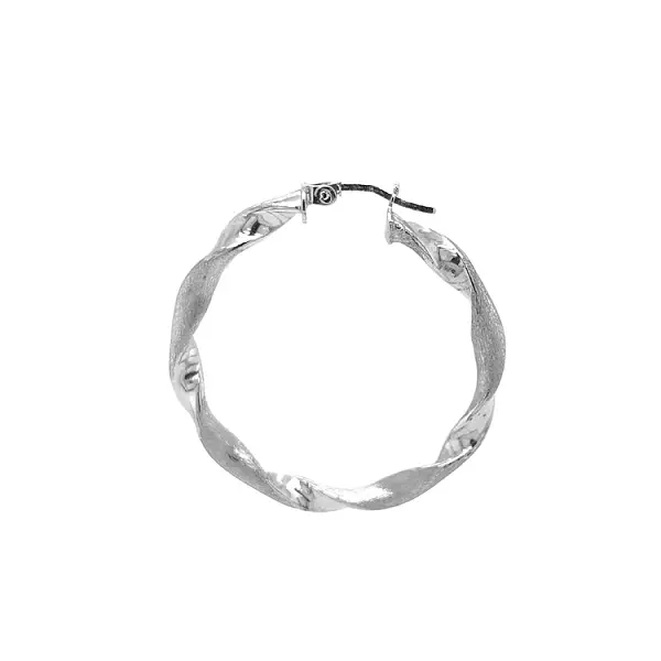 White Gold Round Earrings