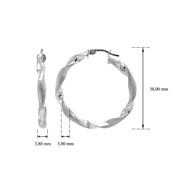 White Gold Round Earrings