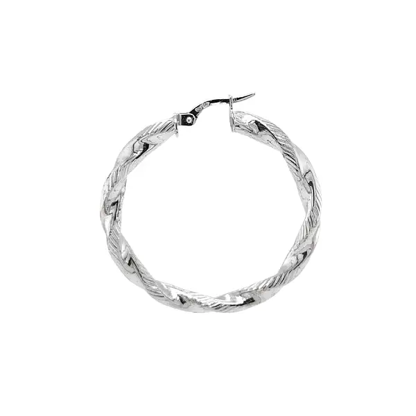 White Gold Round Earrings