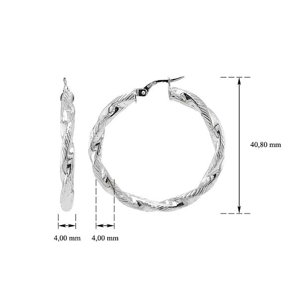 White Gold Round Earrings