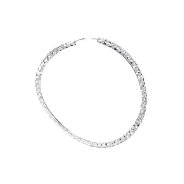 White Gold Round Earrings