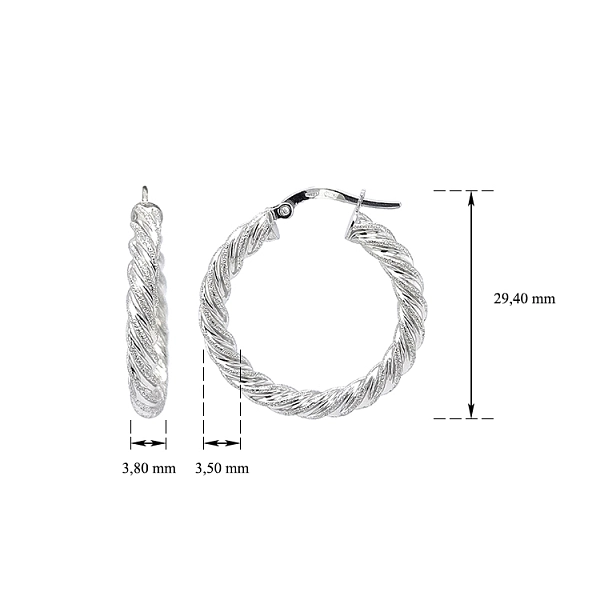 White Gold Round Earrings