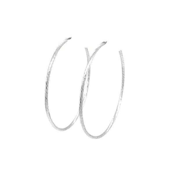 White Gold Round Earrings