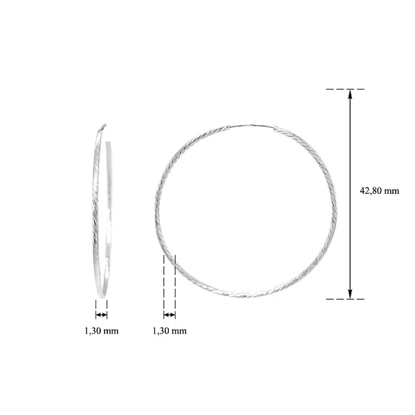 White Gold Round Earrings