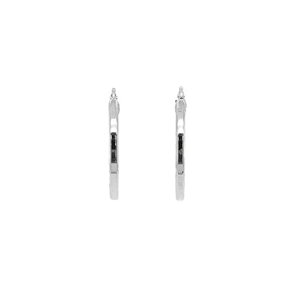 White Gold Round Earrings