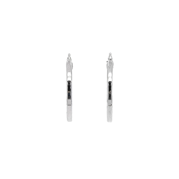 White Gold Round Earrings