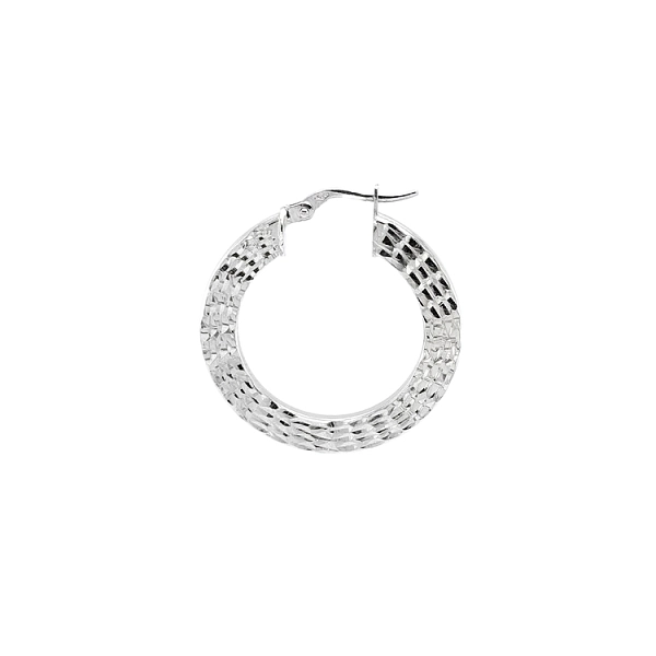 White Gold Round Earrings