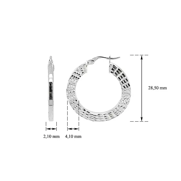 White Gold Round Earrings