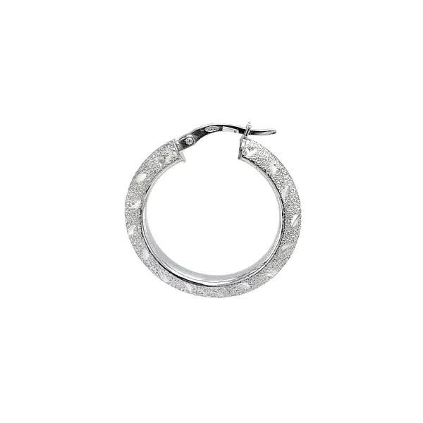 White Gold Round Earrings