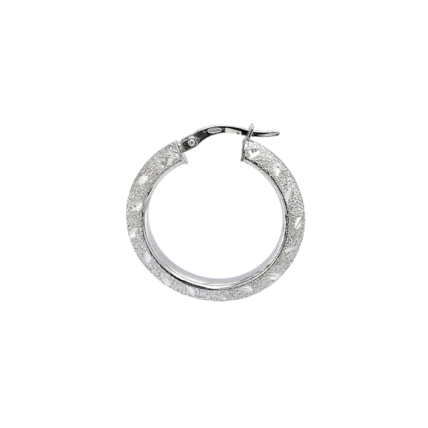 White Gold Round Earrings
