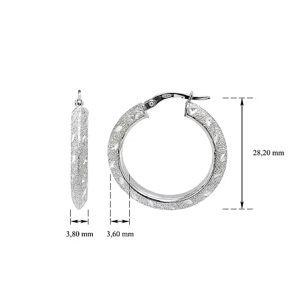 White Gold Round Earrings